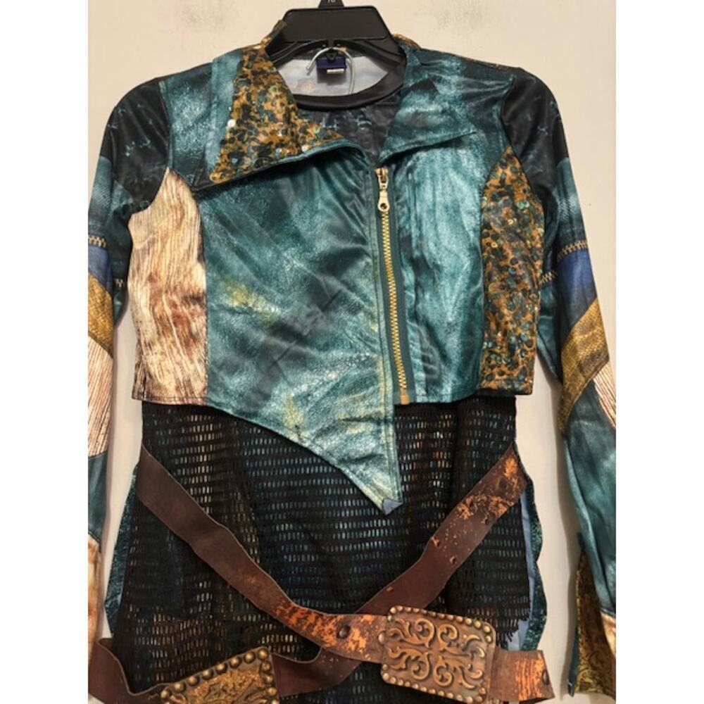 Disney Descendents Uma Costume 2 Piece Pants Jacket Zip Front Size 9 - 10 - Picture 5 of 10